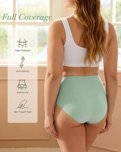 BAMBOO COOL Plus Size Women's Briefs Underwear Moisture Wicking Ladies Panties Soft and Breathable 5 Pack in Kuwait