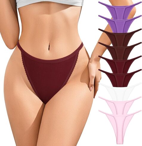 9 Pack Cotton Thongs for Women Low Rise Breathable G String Womens Underwear T-Back Sexy Panties in Saudi Arabia