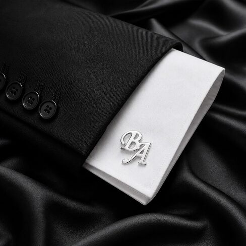 Custom Cufflinks for Men, Personalized Initial Cuff Links, Engraved Monogram Cufflinks, Wedding Cufflink Jewelry Gift for Groom, Father of the Bride, Best Man, Husband, Dad, Gold Black Silver in Kuwait