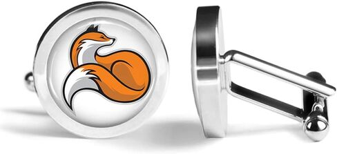 Fox Cufflinks Red Foxes Cuff Links (Angled Edition) in Saudi Arabia