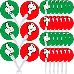 Thumbs up Thumbs Down Classroom Voting Paddles Handy Teacher Classroom Event Supplies Plastic Thumbs up Sign Green Red Yes or No Paddles True False Paddles for School Student (150)