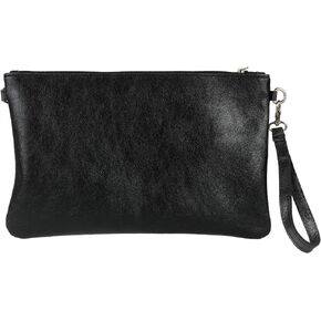 Girly HandBags Womens Italian Snake Skin Metallic Leather Clutch Bag