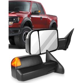 ECCPP Towing Mirrors fit for 2009-10 for Dodge for Ram 1500 2011-2016 for Ram 1500 2500 3500 Pickup Signal Lights Pair Power Heated Passenger & Driver Side Side Mirrors