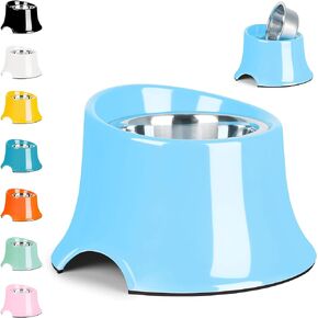 Elevated Dog Bowls, [Prevention of Vertebrae Disease] Non-Slip Dog Bowl with Stainless Steel Bowl, High Capacity Dog Food Bowls, Dog Bowls for Small Size Dogs S/1 Cup Black