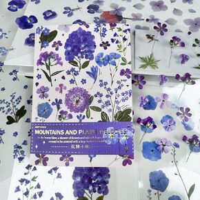 400PCS Plants Floral Scrapbook Stickers Kit Vintage Fern Flowers Green Transparent Waterproof Stickers Book for Scrapbooking Supplies Aesthetic Junk Journal Journaling Craft 20-Page