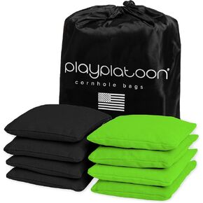 Play Platoon Premium Weather Resistant Duckcloth Cornhole Bags - Set of 8 Bean Bags for Corn Hole Game - Regulation Size & Weight