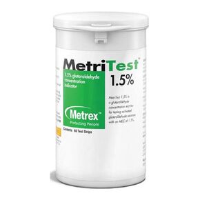 Metrex MET 10-303 Metritest 1.5% Glutaraldehyde for 14 Day Use Life, 60 Strips