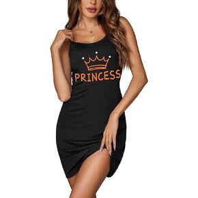 Ekouaer Womens Nightgown Rib Knit Chemise Sleeveless Soft Sleepwear Crew Neck Sleep Dress S-XXL