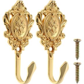 ABOOFAN 2 Pcs Curtain Tieback Rose Flower Curtain Hooks Drapery Hooks Gold Curtain Hooks for Curtain Tie Back Drapery Holdbacks Outdoor Curtains Curtain Holdbacks for Walls Vintage Nursery