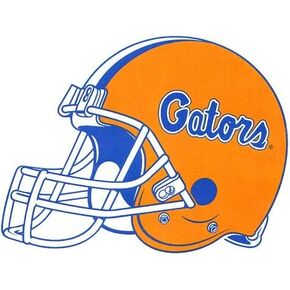 Asomtom 6 Inch Gators Football Helmet Decal UF University of Florida Logo FL Removable Wall Sticker Art NCAA Home Room Decor 6 by 4 1/2 Inches C