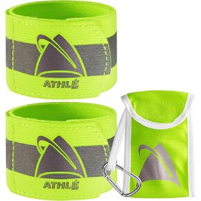Athle Sport Reflective Running Band - High Visibility Arm Reflector Bands for Running, Cycling - Reflector for Runners for Wrist, Arm, and Ankle - Adjustable Running Reflective Gear Arm