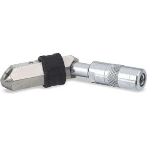 LUMAX LX-1406 Silver 360 Degree Swivel Grease Coupler. Swivels in a Full 360 Degree Circle and Locks in Place. 45 Degree Angle Gives Easy Access to Most Grease Fittings