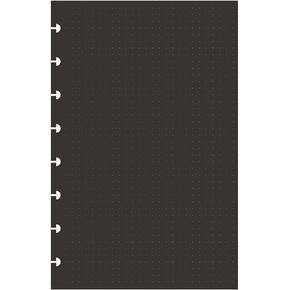 Junior Size Refill Paper, 5.5 x 8.5, Dot Grid, 110gsm, For 8 Discs Discbound Notebook and Journal, Black, 100 Sheets, 200 Pages