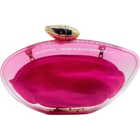 PSBIY Women Acrylic Evening Clutch Purse Unique Clear Handbag with Detachable Chain for Wedding Party Prom