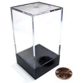 Chessex Plastic Figure Display Box: Medium Tall Opaque with a Black Lid – 1.5-inches x 1.5-inches x 2.75-inches - DND D&D Miniatures – TTRPG RPG Dungeons and Dragons, (CHX02805), 16mm