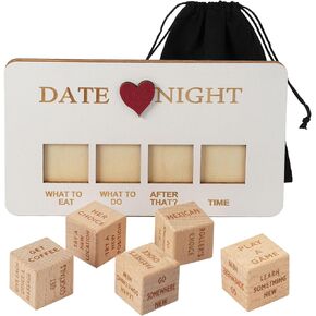 Date Night Dice,Fun Night Dating Decision Dice,Wooden Dating Fun dice, Love Dice, Food Decision Dice, Date Ideas,Gifts for Boyfriend-Girlfriend
