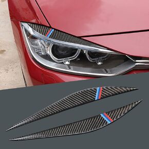 TOMALL غطاء جفن المصباح الأمامي متوافق مع BMW F30 المصباح الحاجب جفن ألياف الكربون لسلسلة 3 F32 F31 F36 F34 F33 غطاء المصباح الأمامي للسيارة (3 ألوان)