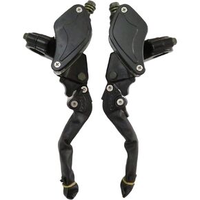 XSPANDER CNC Aluminum 7/8" (22mm) Universal Motorcycle Dual Hydraulic Brake Clutch Master Cylinder Reservoir Lever Fits for 50cc-300cc Sport Bike Street Bike Scooter (1 Pair, Silver)