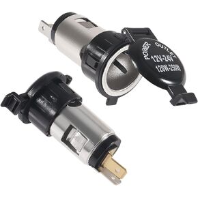 AITIAO 2Pcs Cigarette Lighter Socket DC 12V Car Cigarette Lighter Outlet Socket Automotive Replacement Parts Splitter Power Adapter Waterproof Plug for Motorcycle Car Boat Tractor ATV RV Truck