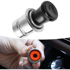 Dewkou 1 PC Pop-Out Car Cigarette Lighter Assembly Socket By Heating, 1.7In x 0.7In Stainless Steel Car Cigarette Lighter Replacement with ABS Button, Universal Cigarette Plug Accessories (Silver)