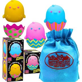 Schylling Nee Doh Chicka DeeDoos...رائع، اسفنجي، مضغوط، قابل للتمدد، تبديل وتبديل الدجاج والبيض أرجواني/أزرق، وردي/أزرق وأصفر/وردي حزمة كاملة مع حقيبة تخزين - 3 عبوات in Kuwait