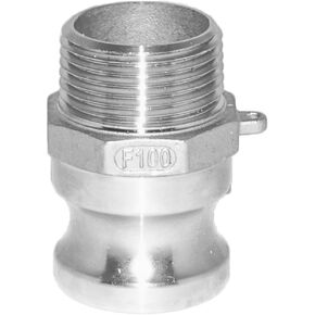 AF Hydro Aluminium Cam and Groove Hose Fitting, Type F Male Adapter Coupler x 1 1/2" NPT Male Thread, Pressure Rating up to 250 PSI, Easy Connect and Disconnect Low Pressure Camlock