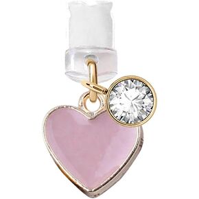 ELISE & FONDA CP143 USB Charging Port Anti Dust Plug Little Pink Heart Love Pendant Phone Charm for iPhone 11/ XS MAX/XR/X/8 Plus/7/6S/7/SE iPad iPod in Saudi Arabia