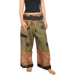 Lannaclothesdesign Women's Thai Fisherman Pants Yoga Trousers Wide Legs Pants