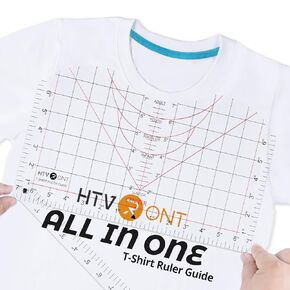 HTVRONT Tshirt Ruler Guide for Vinyl Alignment - Tshirt Measurement Tool for Heat Press in HTV Vinyl, All-in-ONE T Shirt Ruler to Center Design and Craft Sewing for Cricut Accessories and Supplies