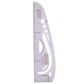 HONEYSEW Sewing Tools Transparent Ruler Soft Plastic Comma Shaped Curve Ruler Styling Design Ruler French Curve Multifunctional Grading Scale 5 Styles for Choose (3245)