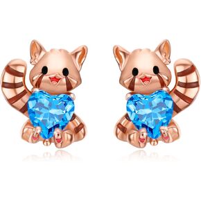 ECHOOY أقراط الباندا الحمراء 925 الفضة الاسترليني الباندا الأحمر عناق القلب أقراط هيبوالرجينيك لطيف الحيوانات مجوهرات للنساء الفتيات ابنة هدايا عيد ميلاد in Kuwait