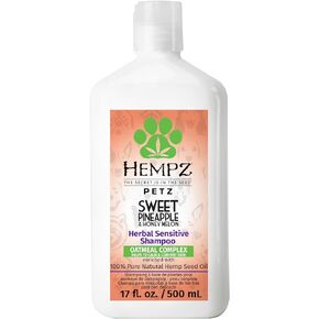 Hempz Petz, Dog Shampoo, Sweet Pineapple & Honey Melon Herbal Sensitive Shampoo, Soothing Oatmeal Complex,17 oz.