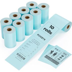 MUNBYN 2 1/4" x 50' Blue Thermal Paper, 58mm Receipt Paper(10 Rolls), BPA Free Thermal Receipt Paper Fits All 58mm Mini Thermal POS Printer, Square Terminal Credit Card Machines