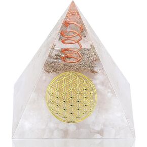 Orgone Pyramid Orgonite Crystal Pyramids for Positive Energy, Orgone Energy Generator Protection Crystal Pyramid for Reduce Stress Reiki Healing Meditation Home Office Decor Attracts Lucky and Success
