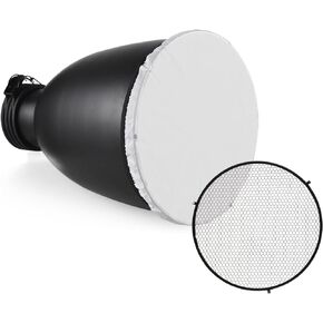 طبق تجميل Andoer مقاس 11.6 بوصة مع طبق ناشر عاكس للضوء من Profoto Mount Tele-Zoom مع شبكة قرص العسل 60 درجة وجوارب ناشرة لـ Profoto Mount Studio Strobe Flash Light Speedlite in Kuwait