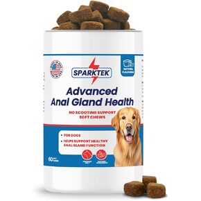 Digestive Probiotic for Gut and Anal Gland Health for Dog Constipation Relief Soft Fiber Chews Developed to Support The Digestive System and Anal sac Health for Normal Bowel Movement
