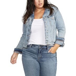 Silver Jeans Co. Women's Plus Size Fitted Denim Jacket-Legacy