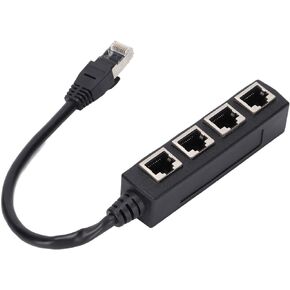 Pissente Cable Adapter, RJ45 Splitter Adapter 1 to 4 Port Smooth Transmission Excellent Connection Network Cable Adapter, PCB Board Ethernet Adapter for Homes and Offices Broadband Connections