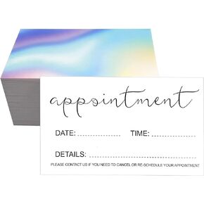 RXBC2011 Elegant Script Pastel Rainbow Appointment Cards, 2x3.5 Inches, Pack of 100