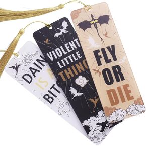 Fourth Wing Merch Dragon Acrylic Bookmarks, Bookish Merch Book Lovers, Unique Fourth Wing Merchandise Bookmark for Men, Page Markers Reading Accessories - Set of 3