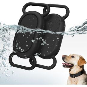 VEGO for Samsung SmartTag2 2023 Dog Collar Holder, (2 Pack) Anti-Lost Silicone Case for Pet Dog Cat Collars, Waterproof Full Protective Cover for Samsung Galaxy Smart Tag 2 Tracker (Blue+Green)
