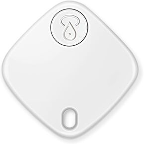 Key Finder,Item Finder Works with Apple Find My (iOS only), Smart Bluetooth Tracker for Suitcase, Bags, Wallets,Pets and More. Replaceable Battery,Privacy Protection. (White,1 Pack)