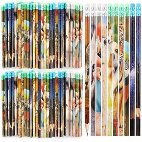 Kolewo4ever 200 Pieces Animal Pencils Galaxy Sky Pencils Alpaca Tiger Flamingo Natural Animal Pencils for Teachers Classrooms Reward Party Supplie School,Learning Activities (200)