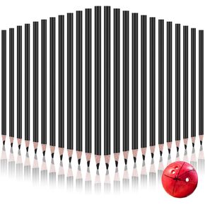 24 Pcs Black Grease Pencil China Markers Wax Pencil Black Colored Pencils Wooden Crayon for Bowling Marking Coloring on the Ball Surface Art Drawing Sketching Welding Marking Pencils