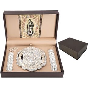 Arras De Boda Catolica Virgen De Guadalupe Gifts, Arras Para Boda Catolica,Arras De Matrimonio,Arras for Wedding Coins Catholic,Classic Silver Ceremony Arras Set Decoracion Wedding Accessories