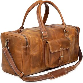 Leather Duffel Bag for Men and Women, Full Grain Leather Travel Duffel Bag, Sports Duffel Bag Men, Overnight Weekender Bag Carry on Cabin Bag Luggage Bag Handmade Leather Duffle 24 inches