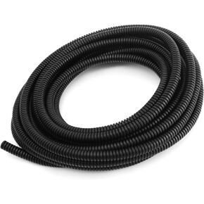 Aicosineg Cable Sleeves 19.68ft 0.25Inch Electrical Conduits Non-Split Wire Loom Tubing Corrugated Tube Flexible Polyethylene Hose Cover for Home Outdoor Automotive Marine Wire Harness Wrap Black