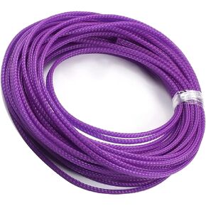 Othmro 32.8ft Length PET Flexible Braided Cable Sleeves 0.16in Width Wire Loom Sleeving and Organizers Flexible Wire Mesh Sleeves for TV Audio PC Computer Cords from Pet Chewing Purple
