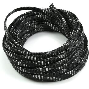 Othmro 10m/32.8ft PET Expandable Braid Protectors Mangment Cable Sleeving Flexible Wire Mesh Sleeve Black Silver