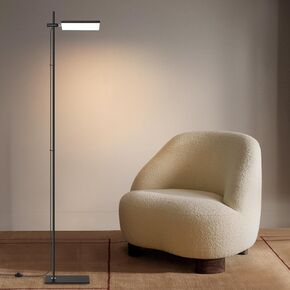 مصباح أرضي حديث من VISDANFO، مصباح أرضي LED يدور 360 درجة، إضاءة مكتبية، مصباح LED ساطع، مصابيح طويلة لغرفة المعيشة وغرفة النوم والقراءة وغرفة الدراسة (أسود)